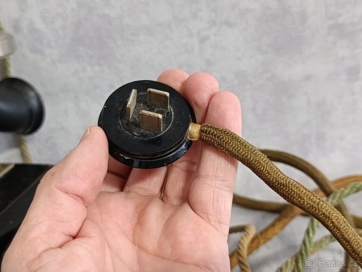 Velmi starý těžký dánský kovový telefon KTAS D08 - 13