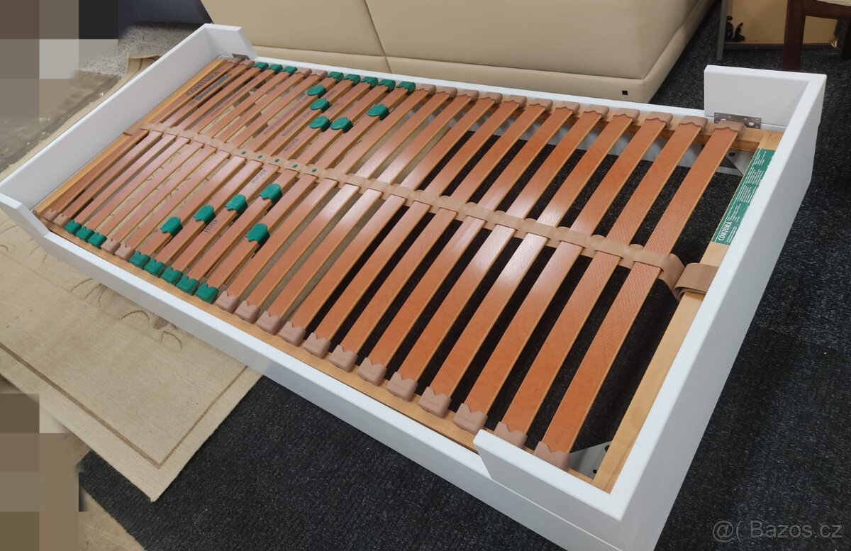 Postel bílý lesk 90x200x50cm - 13