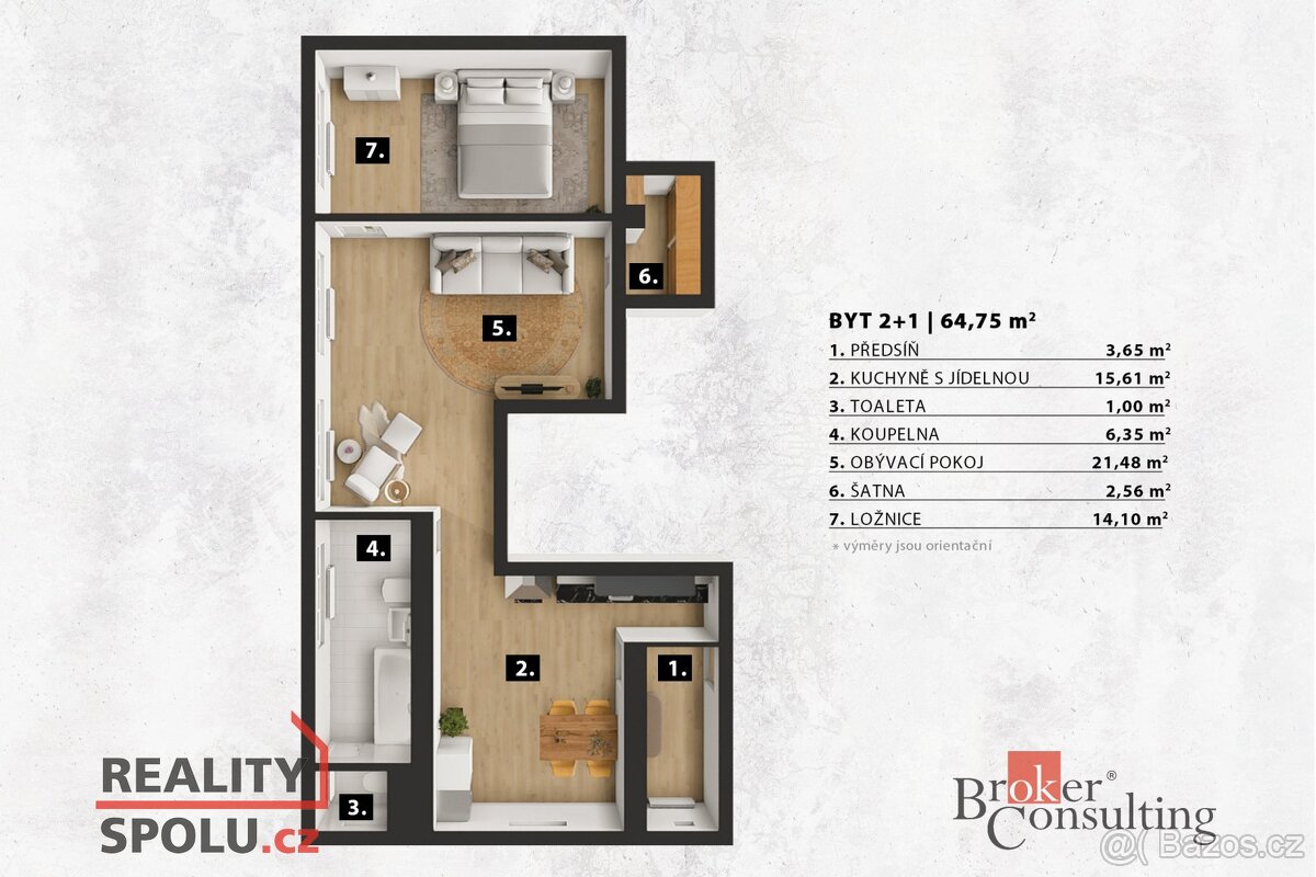 Prodej, byty/2+1, 64.75 m2, Klostermannova 1208/9, Modřany, - 13
