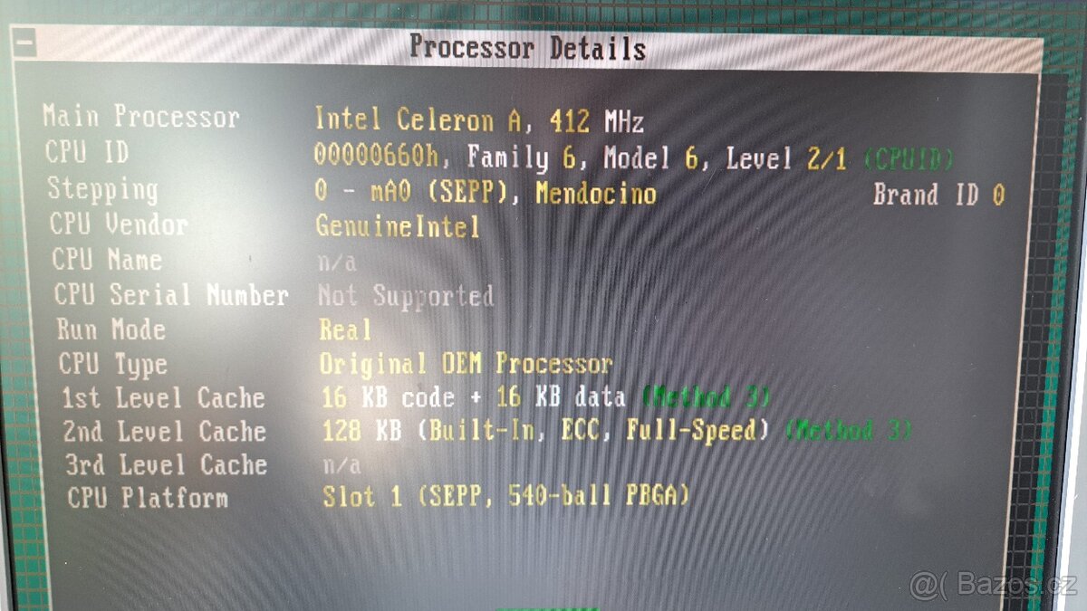 Historický počítač Intel Celeron - 366MHz, 320 MB RAM - 13