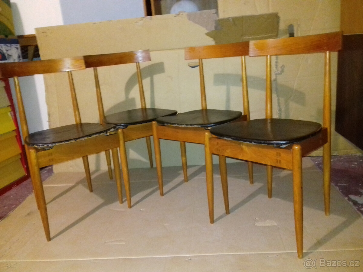 Alan Fuchs,Židle , ULUV,1964,jilmové dřevo,4KS SET - 13