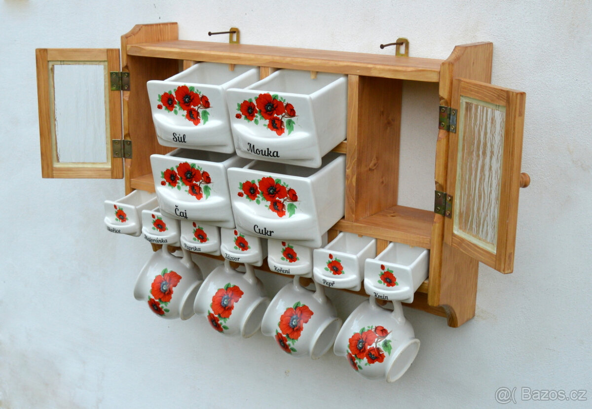 Police s kořenky - motiv vlčí mák - 13