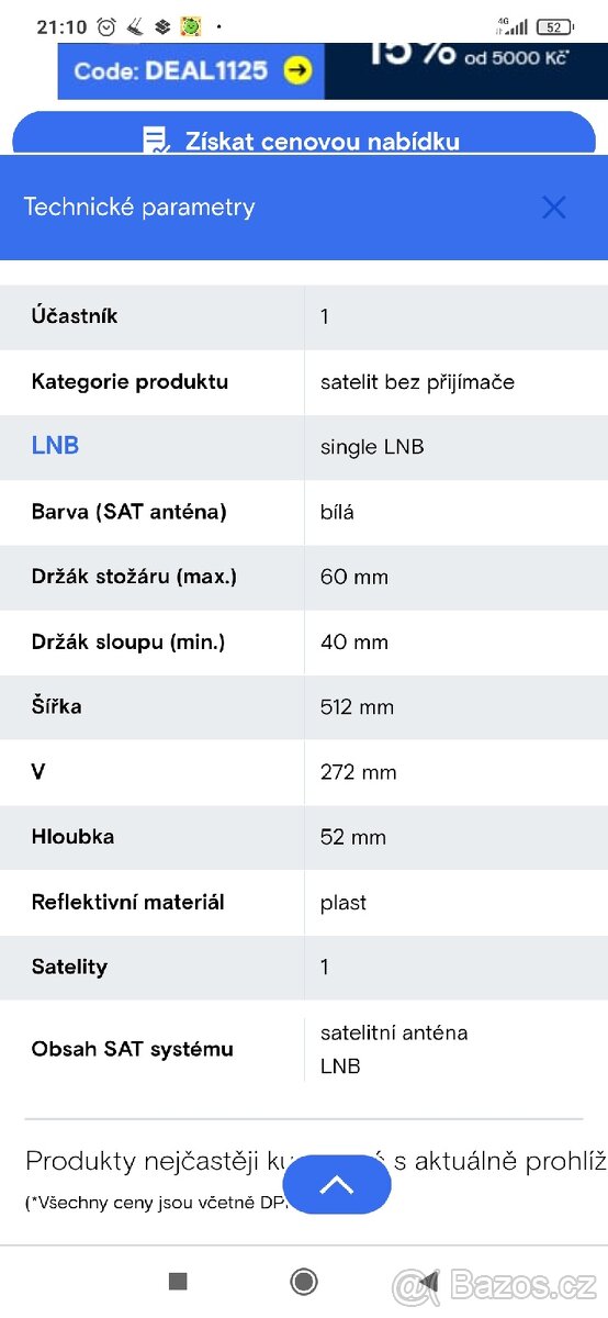 Satelitní anténa SELFSAT - H30D - 13