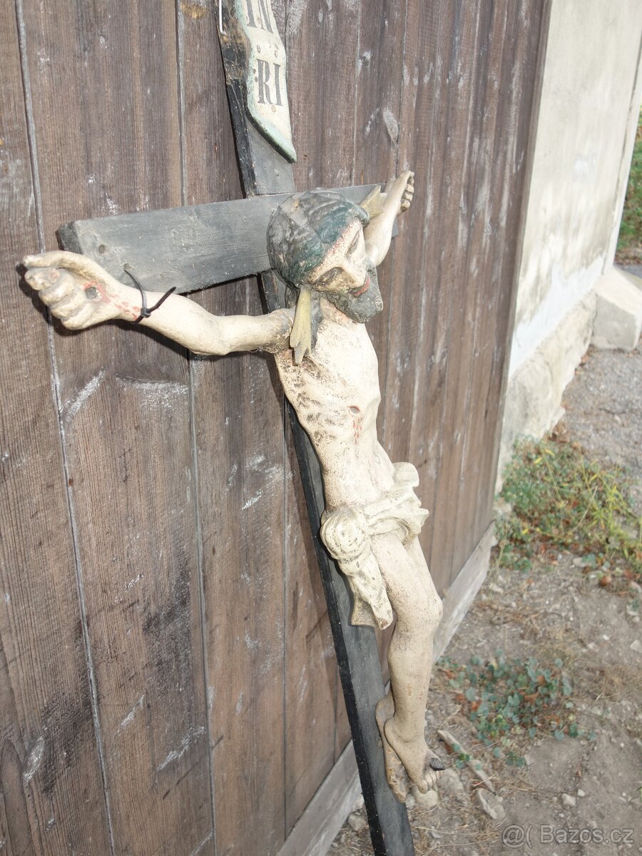 Starý Kristus dřevěný , super model - 13