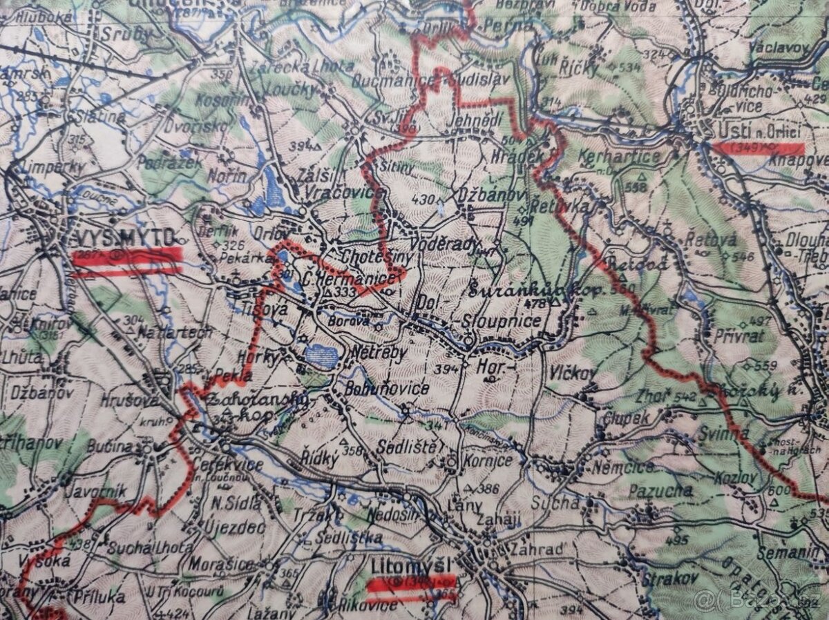 Strará mapa - Východní Čechy, Orlické hory a Severní Morava - 13