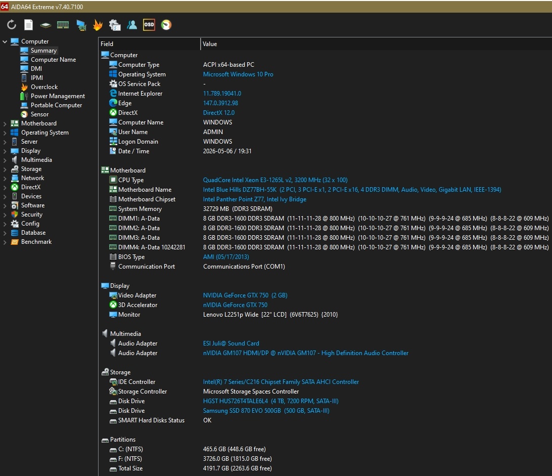 PASIV PC: Z77 + Intel Xeon 3,5 GHz + 32GB + WiFi - 13