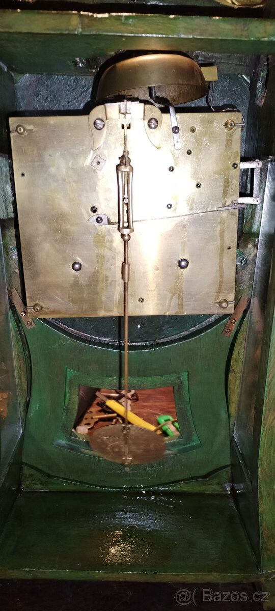 Konzolové francouzské hodiny 100 cm.rok 1800 + - dřevo,bronz - 13