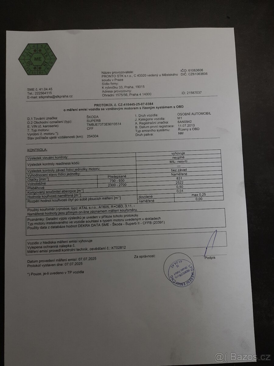 Škoda Superb II combi facelift, 8/2013 - 13