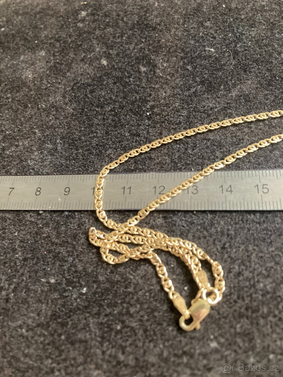 Řetízek plný+Přívěsek Žluté zlato 585/1000 14k - 13