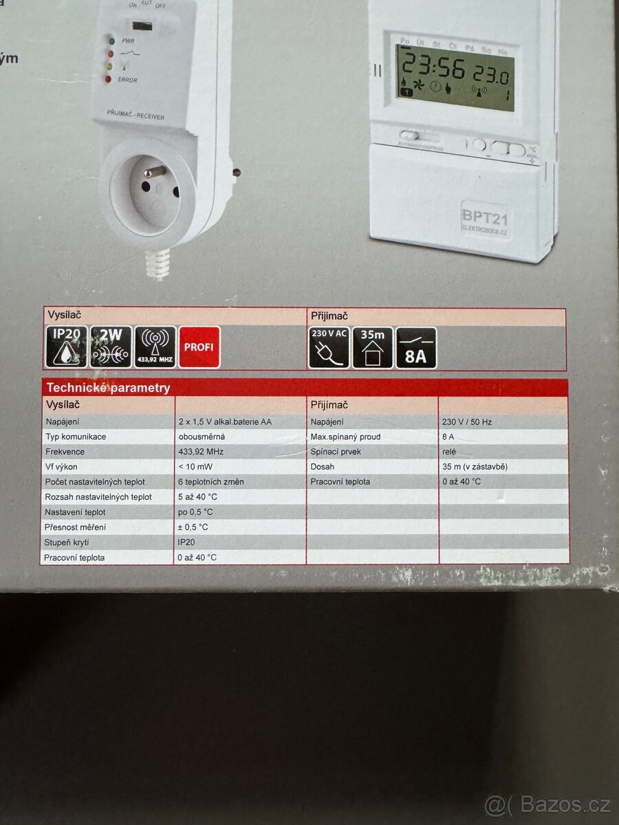 Bezdrátový programovatelný termostat BPT21 - 13