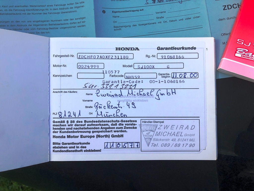 Honda Bali X100 / HF07, 1.majitel, serviska - 13