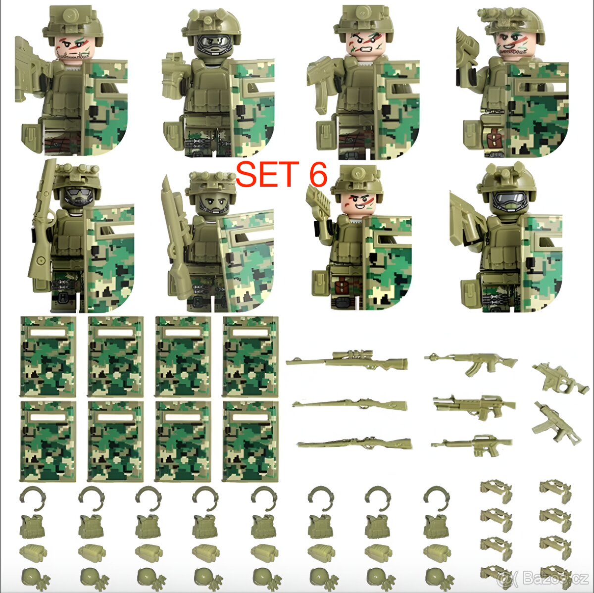 Rôzne sety vojakov 7 + doplnky - typ lego - nové - 13