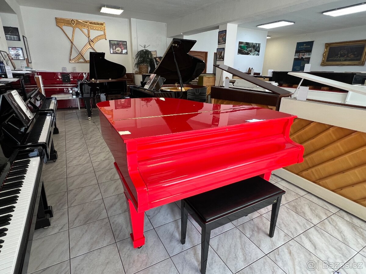 Červený klavír August Forster po opravě, se zárukou a doprav - 13