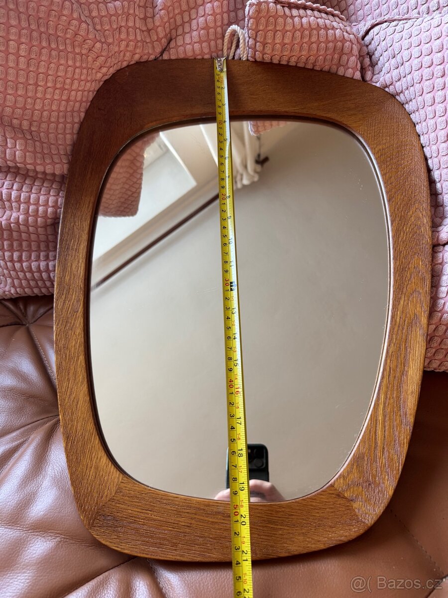 Dánské zrcadlo Teak Mid century - 13