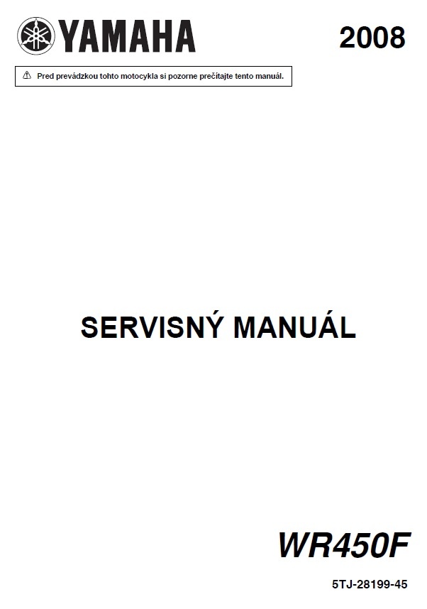 Yamaha WR450F servisny manual - 13