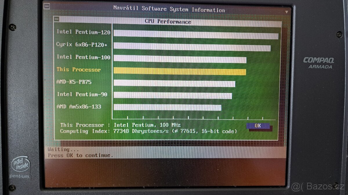 Historický notebook Compaq Armada 1120 - Pentium 100MHz - 13