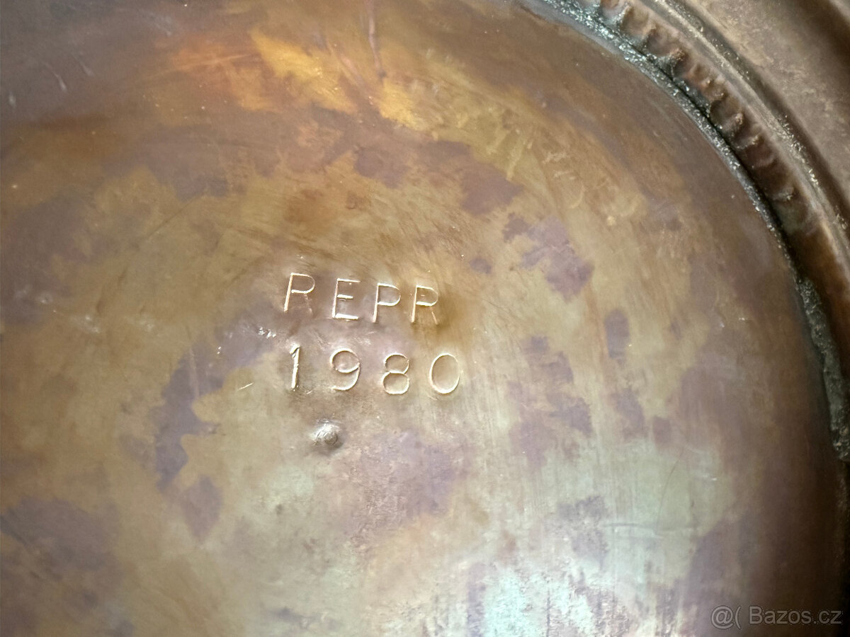 Starožitná měděná nádoba, hrnec - 13