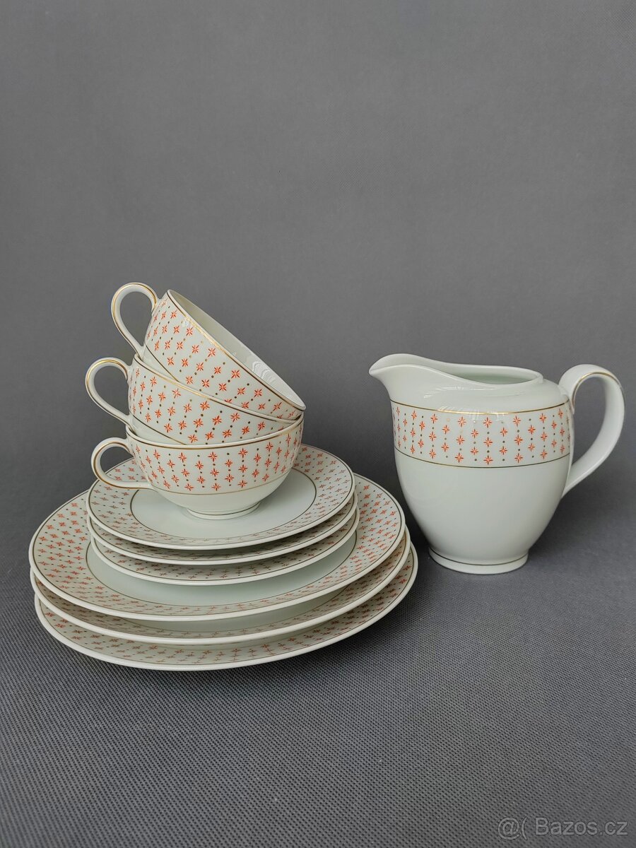 Krásná starožitná porcelánova sada Kaestner Saxonia 1929-37 - 13