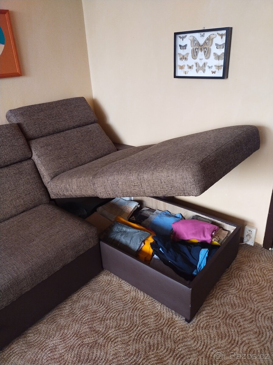 Rohová sedačka rozkládací + křeslo - 13