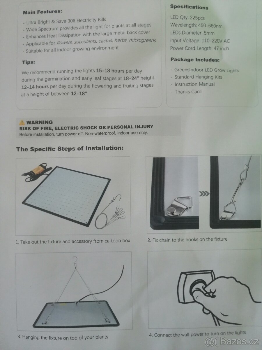 Ultratenký LED Grow Light Full Spectrum Red+Blue. - 13