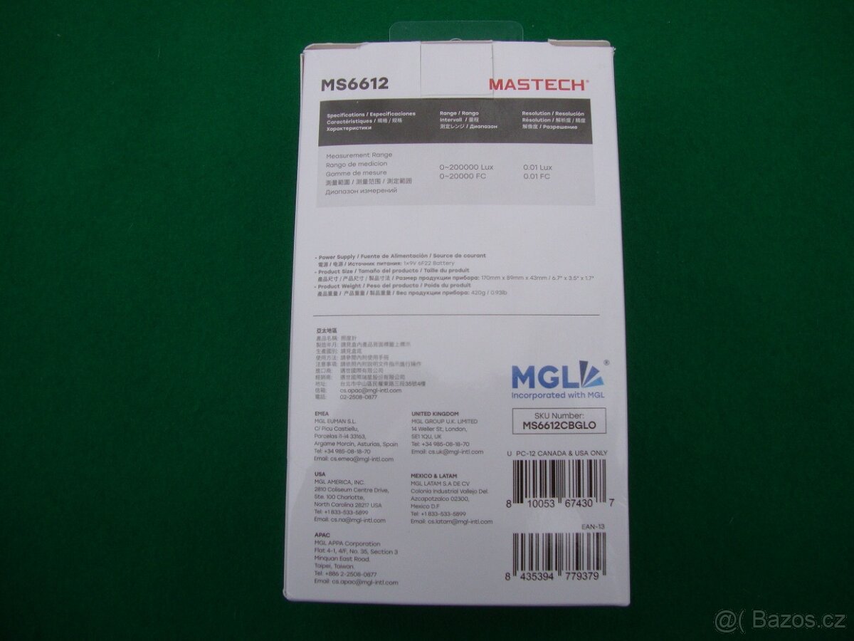Mastech MS6612 Profesionální Luxmetr 0 - 200 000 Lux nový - 13