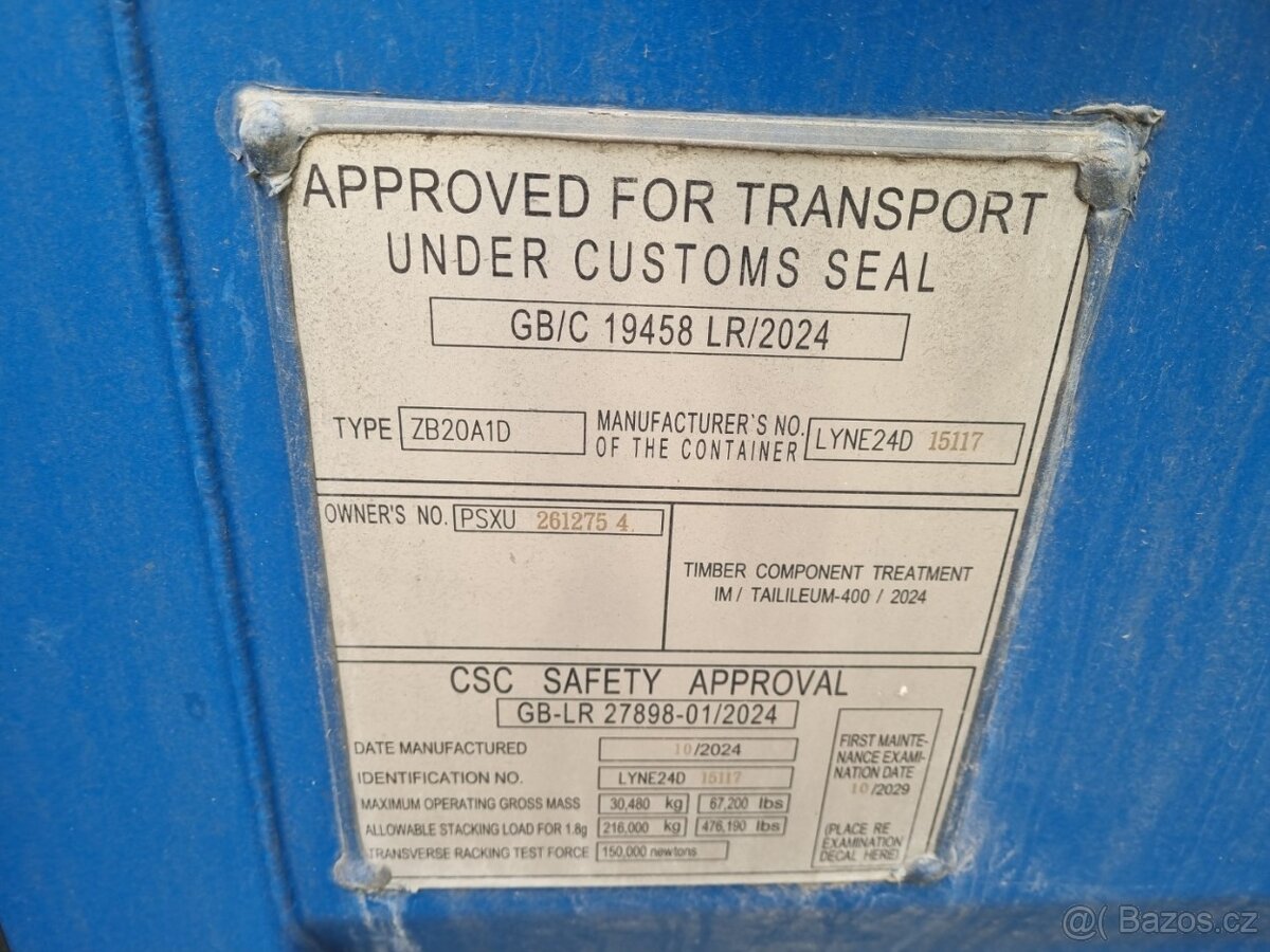 Lodní kontejner 6m – námořní modrá barva - 13