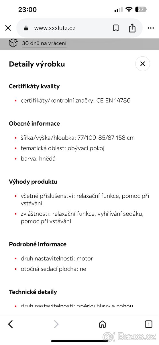 Televizní křeslo polohovatelné - 13