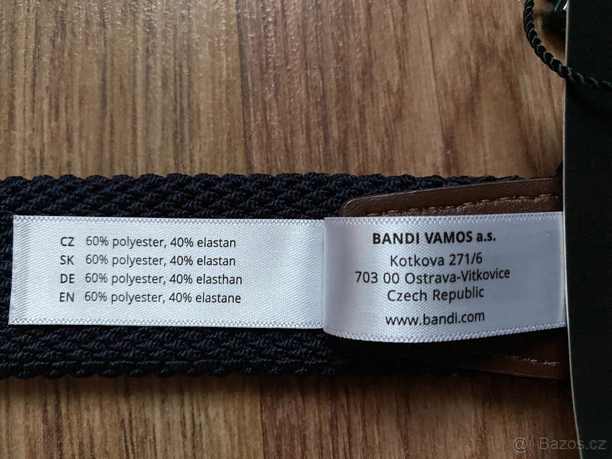 Nový pánský pružný opasek BANDI - modrý se světl. pruhy -S/M - 13