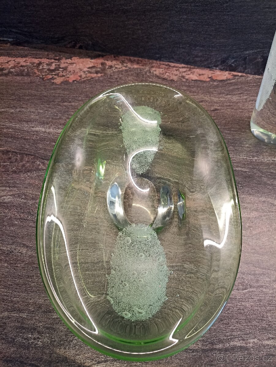 Váza a tác hutní sklo - 13