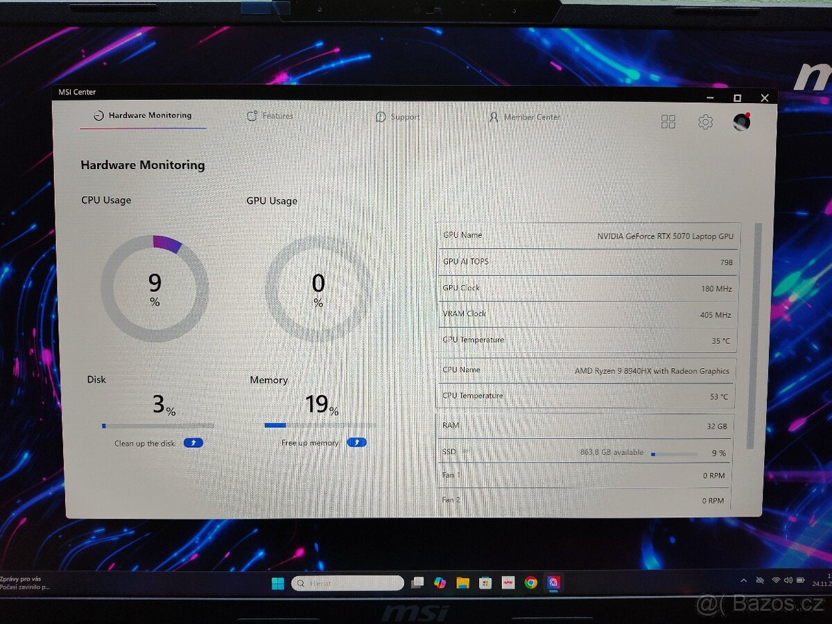 Obří 18" Msi,RTX-5070 Mux,R-9,QHD+,M.2 1TB - 13