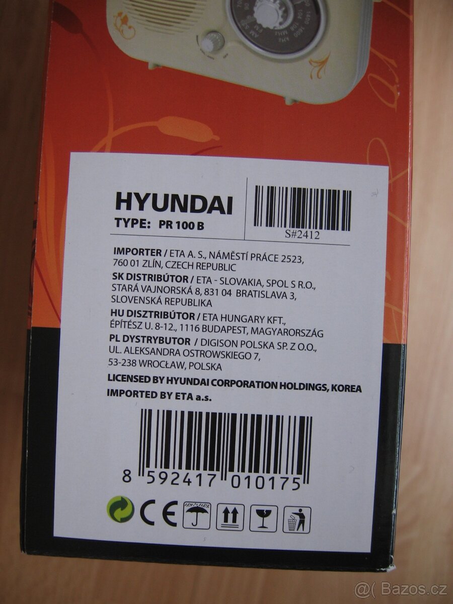 Přenosné FM retro rádio zn. Hyundai - 13