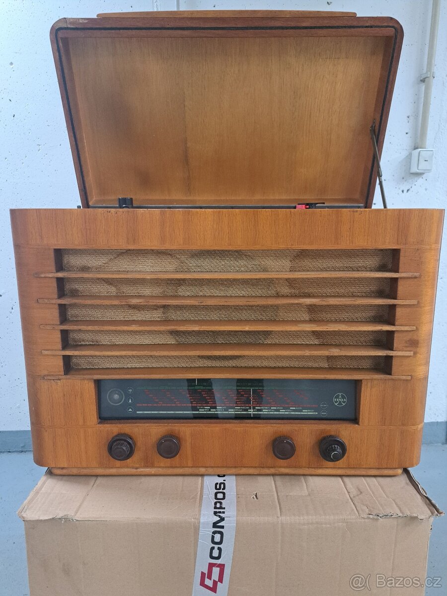 Retro gramo rádio Tesla Dominant II - s novějším gramofonem - 13