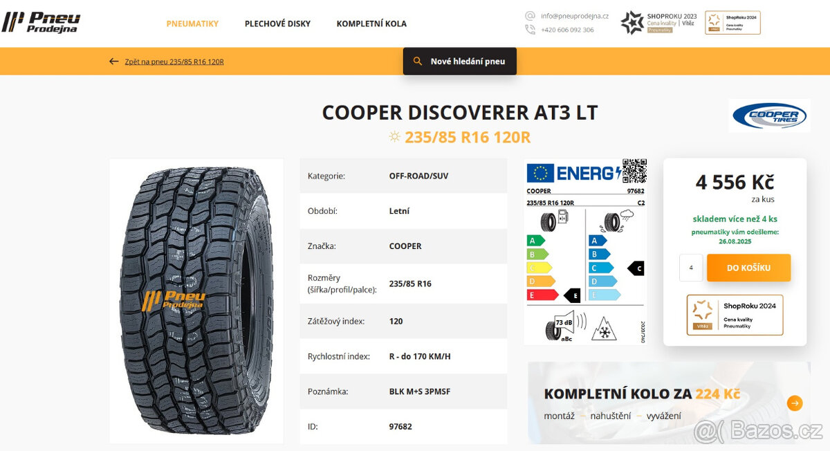 4ks Cooper Discoverer AT3 LT 235/85 R16 120R - 13