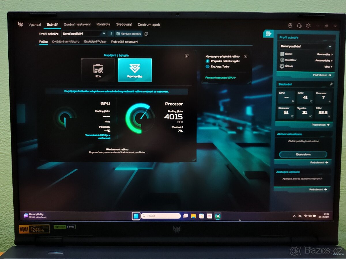 Obří 18 Predator Neo,i9-14th,4070-140w-RTX,32gb,QHD-Top - 13