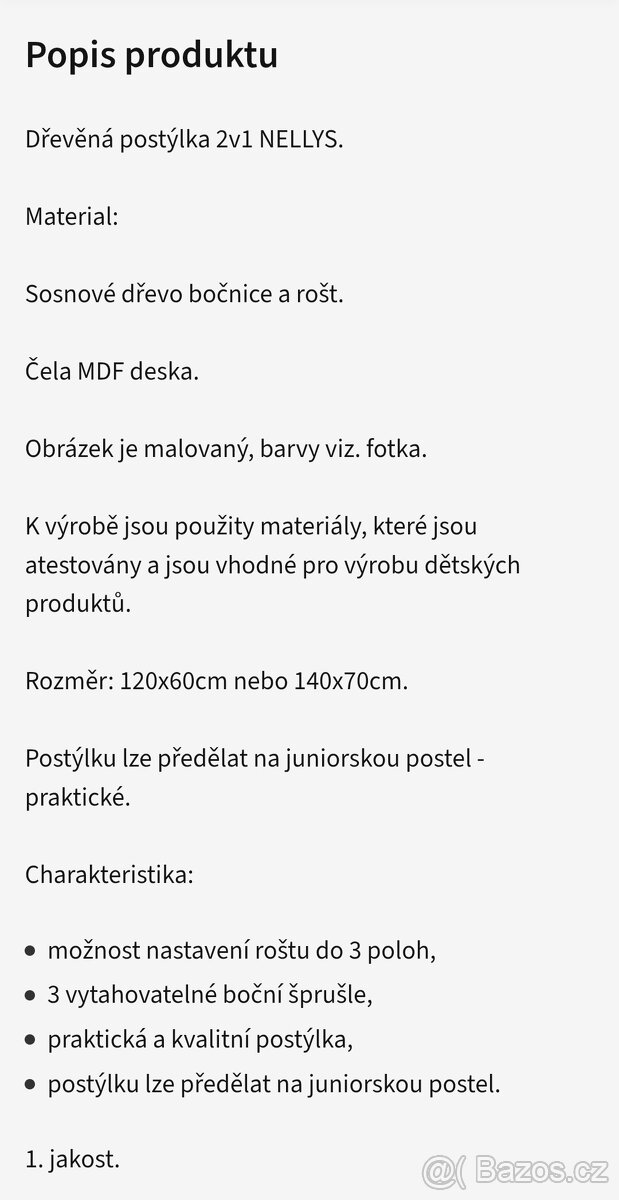 Dětská rostoucí postýlka NELLYS bílá - 13