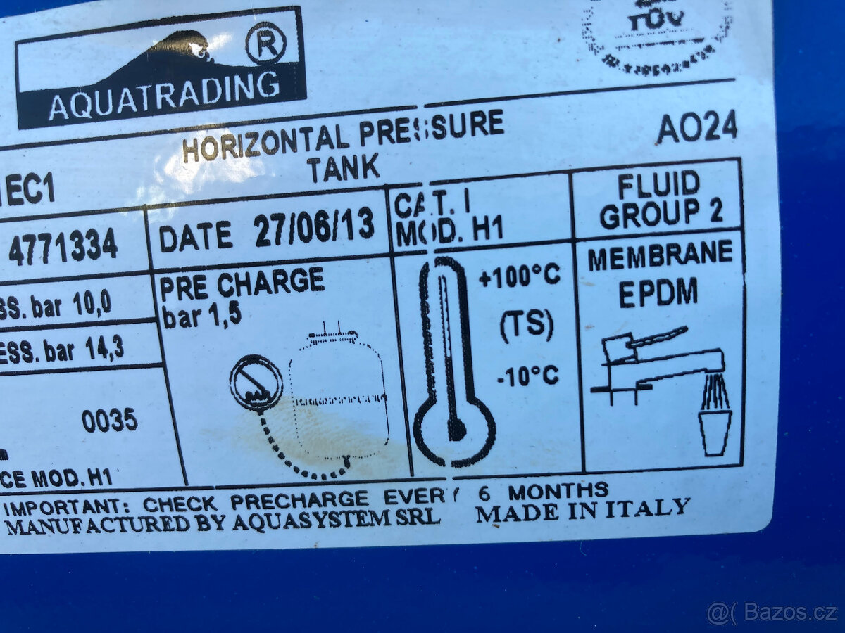 Nádrž tlaková expanzní Aquatrading VA 024 nová 900 kč - 13