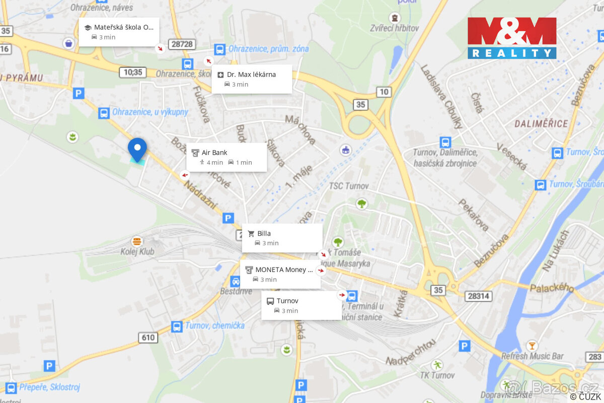 Prodej pozemku k bydlení, 1246 m², Ohrazenice, ul. Nádražní - 13