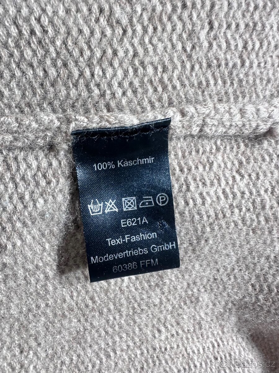 KAŠMÍR 100 % Extra hrubý Kašmírový kardigan Vel L - 13