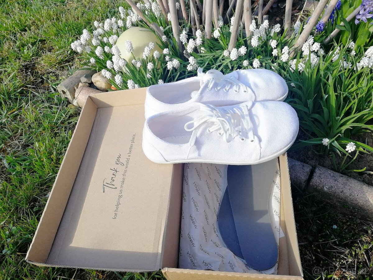 Ahinsa bílé tenisky - 13