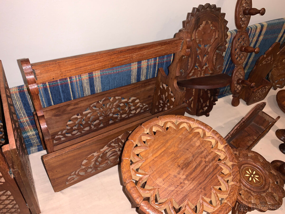 Indické dřevo dekorace 39ks_1980 - 1985 zachovalý stav - 13