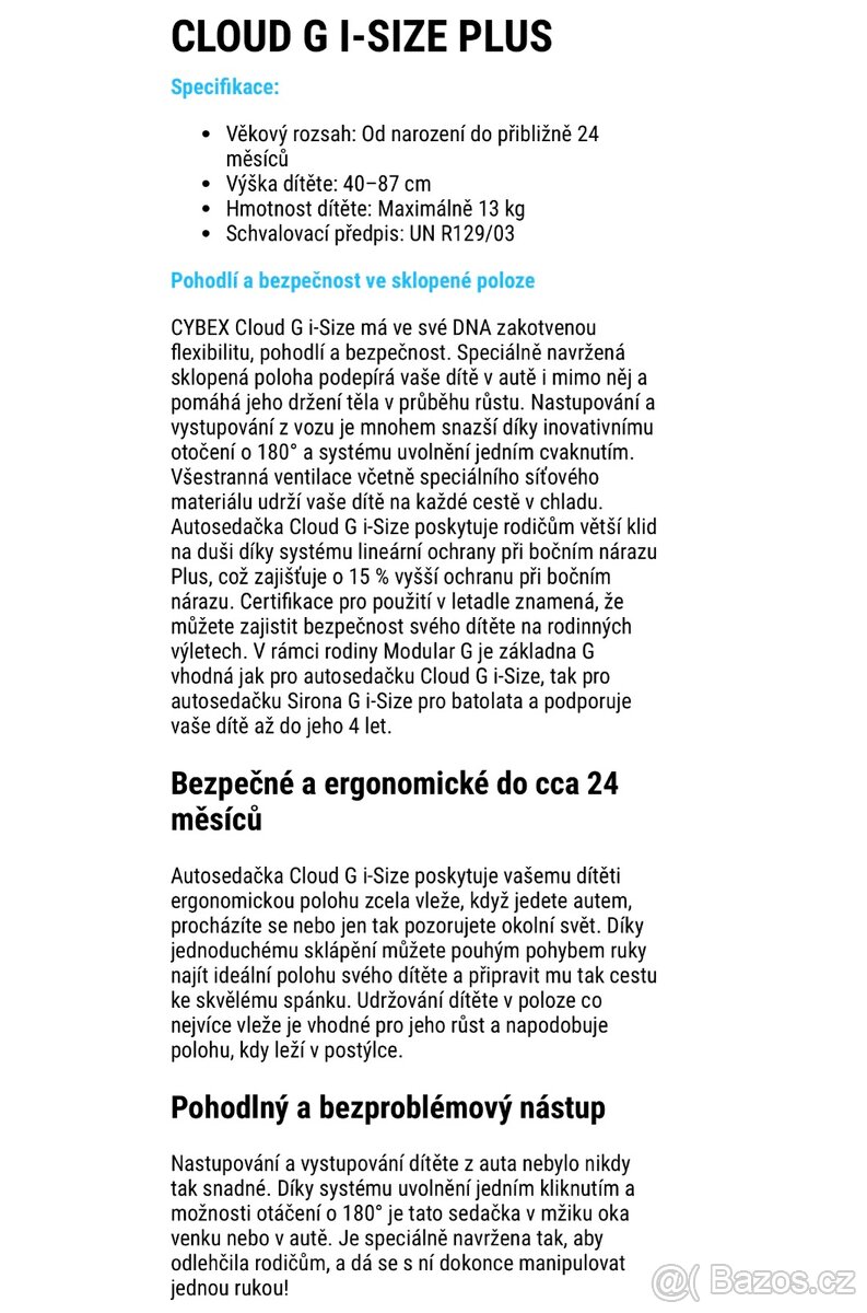 Autosedačka Cybex CLOUD G I-SIZE PLUS + BASE G - 13