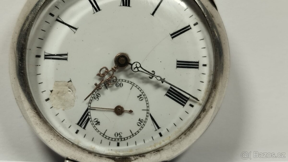 Staré stříbrné kapesní hodinky, stříbro, ag, zasiláme ihned - 13