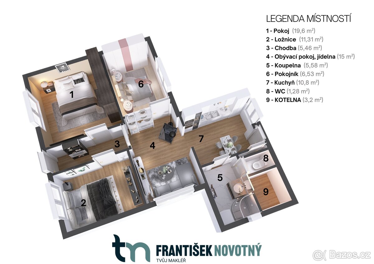 Rodinný dům 4+1 se zahradou – Loděnice, okr. Brno-venkov - 13