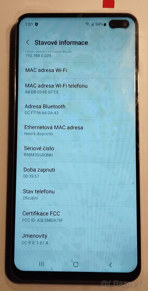 Prodám mobil Samsung Galaxy S10+ 8GB/128GB, černý, Stav A - 13