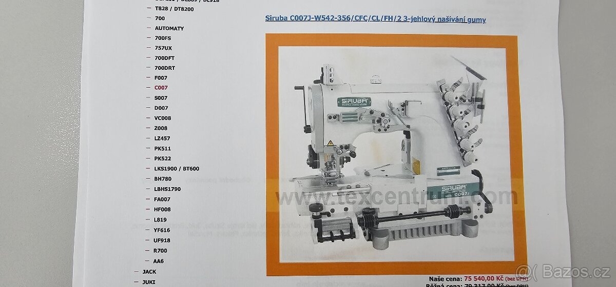 šicí stroj SIRUBA C007 J W542-356 - 13