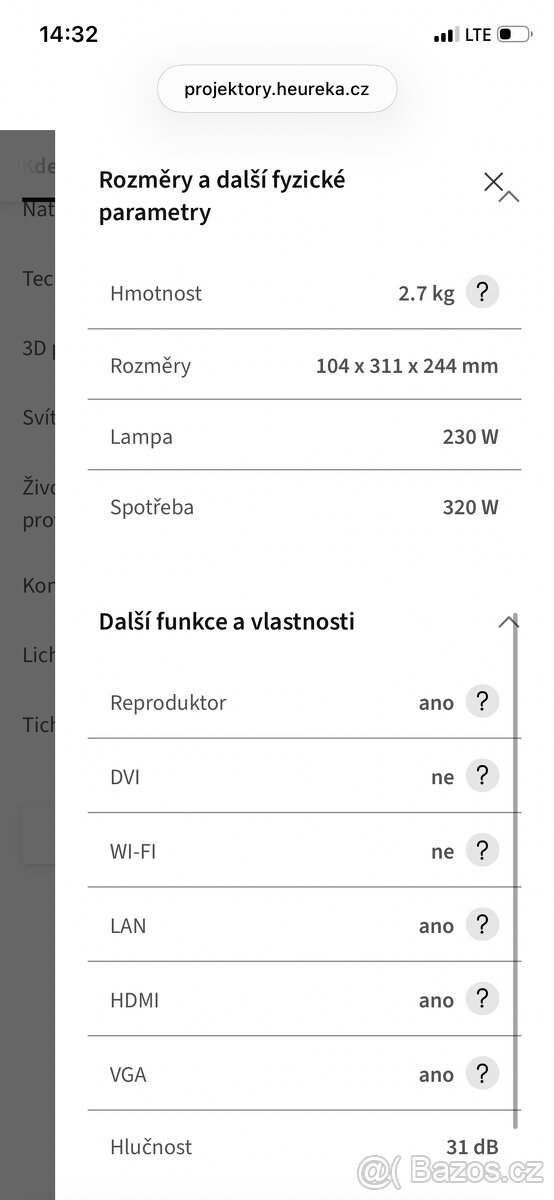 Datový projektor BenQ / dataprojektor model BenQ MX711 - 13