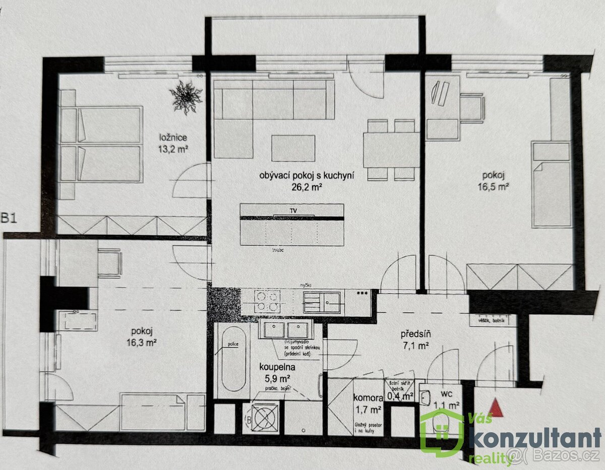 Pronájem byty 4+kk, 85 m2 - Velká Bíteš, ev.č. 00751 - 13