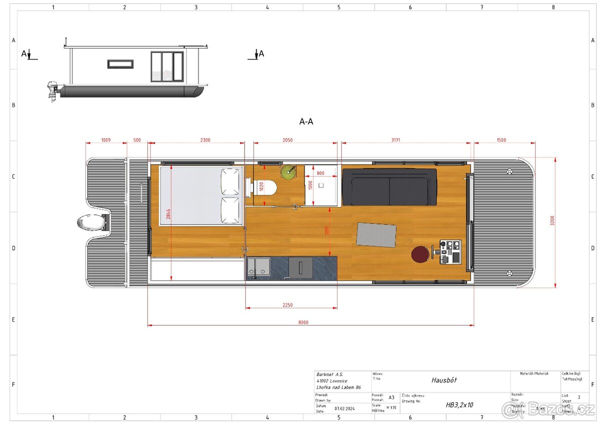 ECO hausbóty 10m, 12m/houseboats, nové - 13