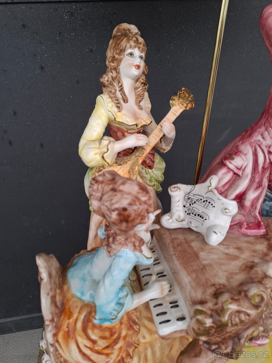 Starožitná porcelánová lampa Capodimonte - 13