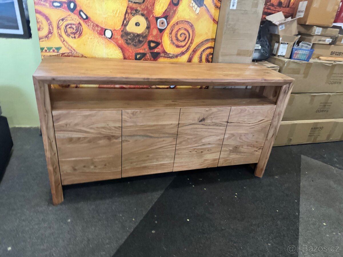 Krásná NOVÁ vysoká Komoda Assuan 173 cm dřevo Akát - 13